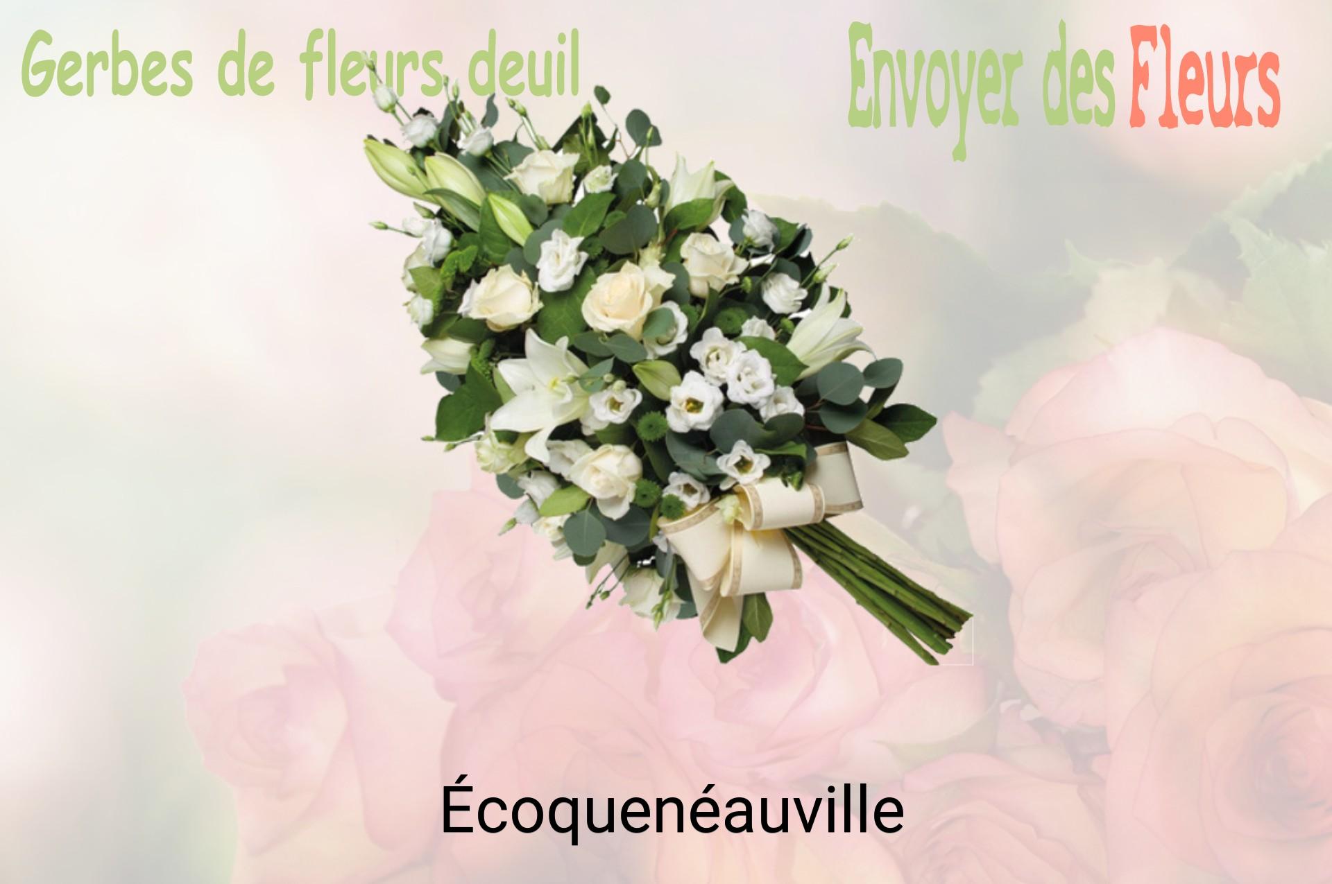 Gerbe de fleurs de deuil livrée à Écoquenéauville